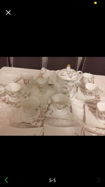 12 yaş tortu: Çay dəsti, rəng - Ağ, 6 nəfərlik — 3