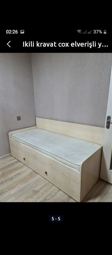 ağcaqayın: İşlənmiş, Təknəfərlik çarpayı, Bazasız, Matras ilə, Siyirməli, Azərbaycan — 2