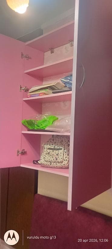 taxt altı: İkiqapılı divar şkafı – çəhrayı - Material: laminat/MDF tipli lövhə - — 7