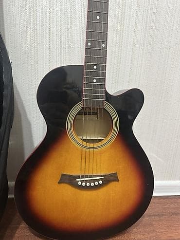 Elektro gitaralar: Akuistik gitar – kəsik bədənli (cutaway) model - Korpus: sunburst rəng — 2