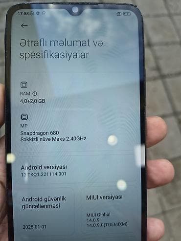 redmi 2 el telefon: Redmi 10C, 128 GB, rəng - Qara, Barmaq izi — 6