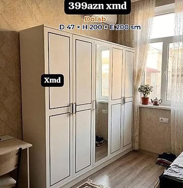 plastic qapi: Məhsul: Ağ rəngdə paltar dolabları Model 1: - Qiymət: 399 AZN - — 1