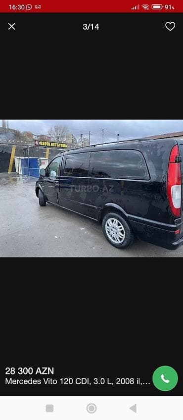 mini traktir: Mercedes-Benz Vito: 3 l | 2008 il Mikroavtobus — 2