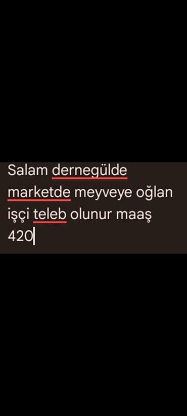 Fəhlə tələb olunur, Təcrübəsiz, Dəyişən növbəli, Aylıq ödəniş
