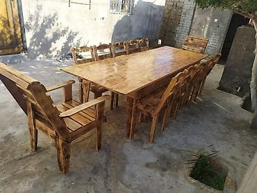 Bağ evləri, restoran (kafe pub ) üçün taxta masa ve oturacaq — 6