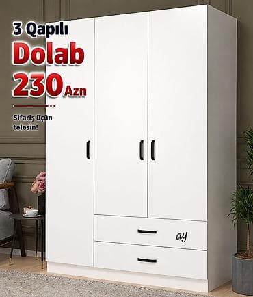 *3 Qapılı dolab* Yeni sifarişlə hazırlanır rəng seçimi var😊 olcu lalafo.az -da *3 Qapılı dolab* Yeni sifarişlə hazırlanır rəng seçimi var😊 olcu