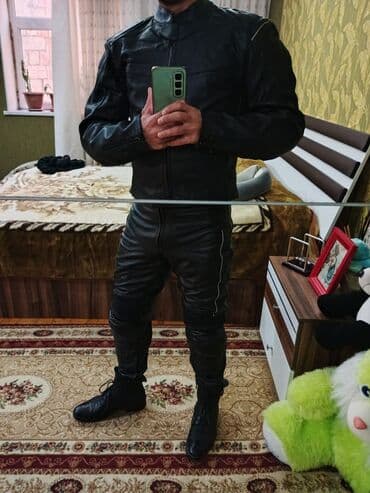 traktor altlıqlı qış çəkmələri: Motosiklet üçün dəri geyim dəsti - Tərkib: dəri gödəkçə, dəri şalvar — 5