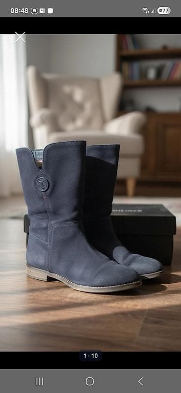 Çəkmə, Tommy Hilfiger, Ölçü: 38, rəng - Göy, İşlənmiş