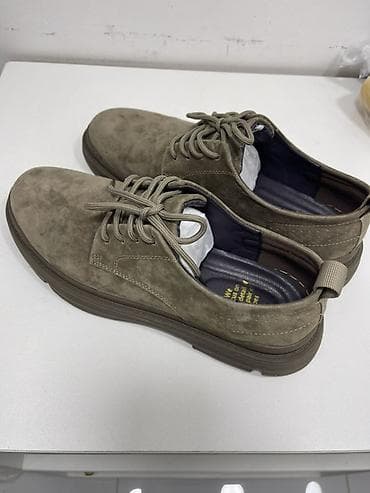 Туфли: Kişi ayaqqabısı – süet/velür üst material, zeytun-boz (taupe) rəng. - — 6