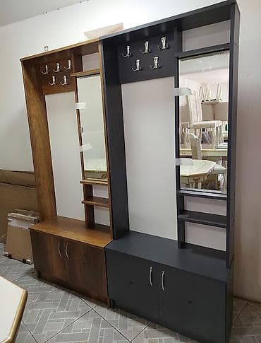 2 двери, С зеркалом, Коричневый, Другой материал, Распашной, Прямой шкаф