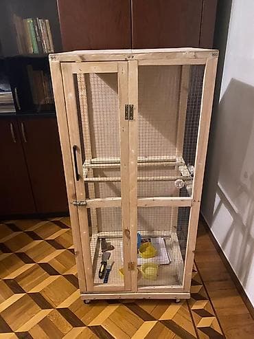 Taxta volyer / quş qəfəsi 🦜 Hündürlük 140 sm, eni 90 sm. Möhkəm taxta