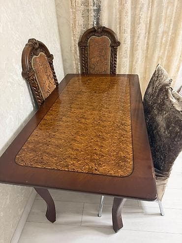 taxta divan: Mebel dəsti – yemək masası və oturma dəsti - Yemək masası: tünd — 1