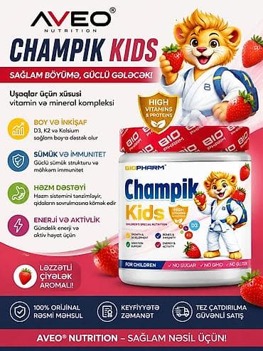 AVEO Nutrition Champik Kids uşaqlar üçün xüsusi hazırlanmış vitamin və