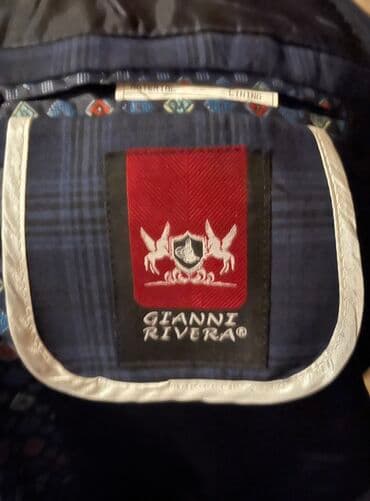 gumus halqa sirqalar: Gianni Rivera kişi kostyumu – 2 hissə razimer 48 - Rəng: tünd göy — 3