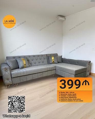 diva divan: Künc divan, Açılan, Bazalı, Şəhərdaxili pulsuz çatdırılma — 1