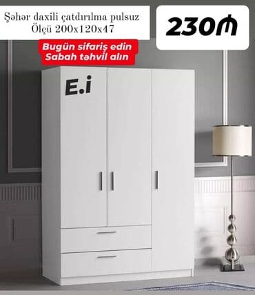 paltar qurutma: Yeni, Açılan, 2 qapılı Düz dolab, Qarderob, paltar dolabı, Azərbaycan — 2