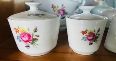 Блюда для тортов и сладостей: Миски, Набор из 6 шт., цвет - Синий, Фарфор, СССР — 8