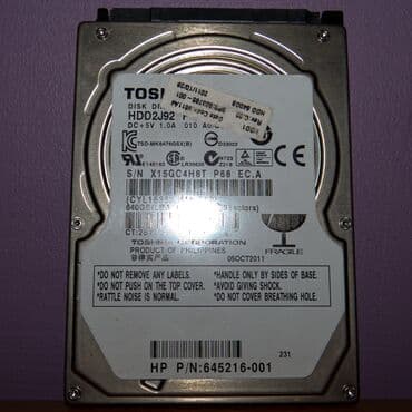 Sərt disk (HDD) Toshiba, 512 GB, 5400 RPM, 2.5", İşlənmiş