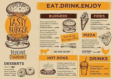 qrafik dizayn: Menyuların dizayn olunması və çapı — 1