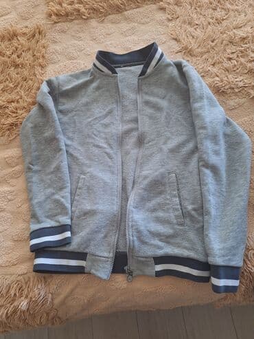 usaq ucun toxunma jaketler: Uşaq üçün boz rəngli sweatshirt/jaket - Model: fermuarlı, bomber — 2