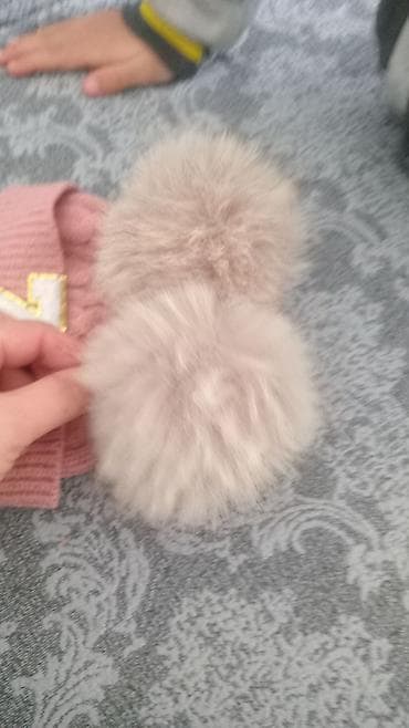 uşaq geyimləri: Uşaq üçün toxunma qış papağı - Rəng: pudra çəhrayı - Model: örgülü — 3