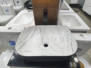 berber canaq: Hamam mebeli + üst qoyulan çanaq - Üst qoyulan kvadrat-oval formada — 2