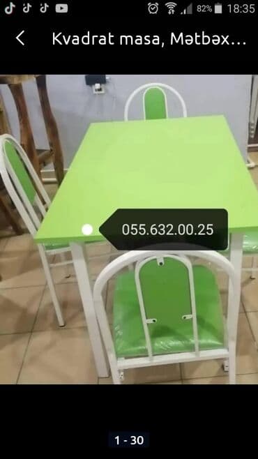 stol stul işlenmiş: Yeni, Künc masa, Açılmayan, Stullar ilə, Taxta, Azərbaycan — 21