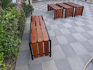 Məhsul: Açıq məkan üçün dekorativ skamya - Material: Qara rəngli