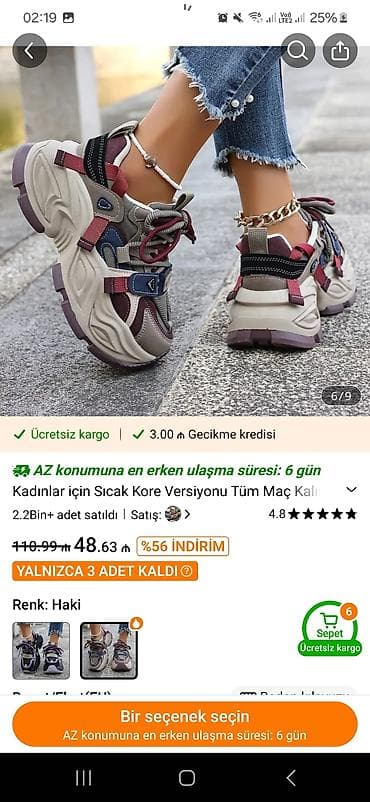 sirqa sekilleri: Qadınlar üçün “Kore versiyası” idman ayaqqabısı - Rəng: Haki (boz — 3