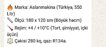 Aslanmakina soyuducu vitrini – Türkiyə istehsalı - Həcm: 550 litr -