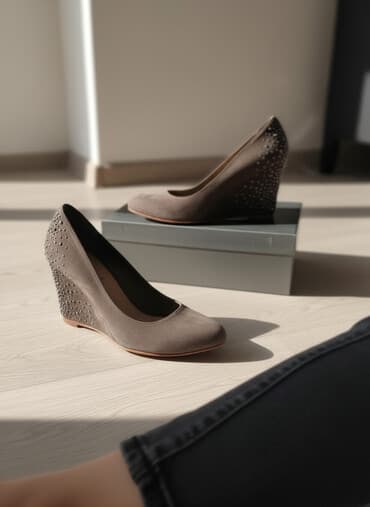 kabloklu kişi tuflisi: Tuflilər, Ölçü: 39, rəng - Bej, Yeni — 1