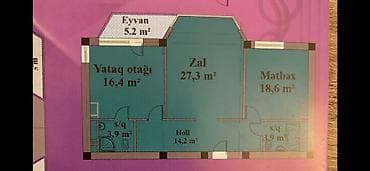 2 otaql: 8-ci mikrorayon, 2 otaqlı, Yeni tikili, m. Azadlıq Prospekti, 90 kv. m — 7