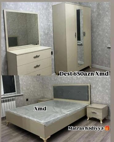 Yataq otağı dəstləri: İkinəfərlik çarpayı, Dolab — 1