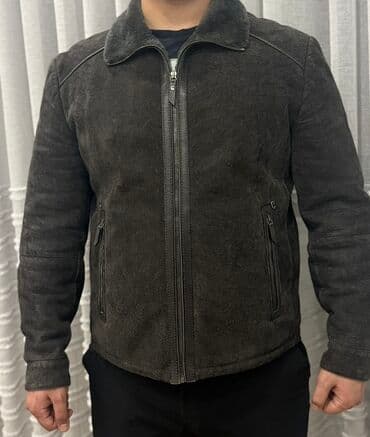 Kişi üçün qışlıq gödəkcə - Rəng: tünd boz/qarayaxın - Material: süet