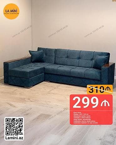 mini dolablar: Künc divan, Açılan, Bazalı, Vеlur parça, Şəhərdaxili pulsuz çatdırılma — 1