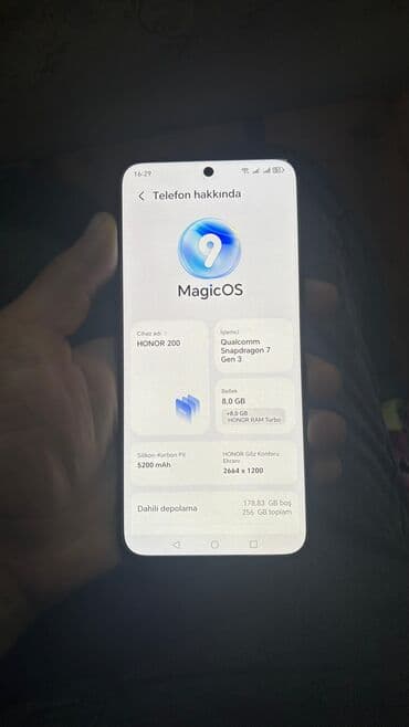 honor 10 lite ekran qiymeti: Honor 200 Smart, 256 GB, rəng - Qara, Barmaq izi — 2