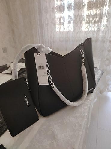 Calvin Klein qadın çantası və cüzdan dəsti. Qara rəngli, zərif və — 2