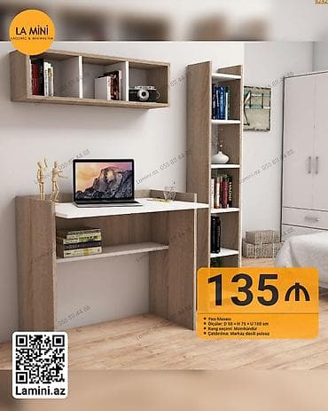 defter: Düz masa, Stulsuz, Polkalı, Siyirməsiz, Sadə laminat — 1