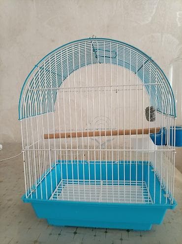 Quş qəfəsi – orta ölçü, mavi-ağ - Material: möhkəm metal