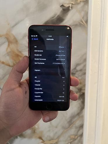 ayfon satilir: IPhone 8 Plus, 256 GB, Qırmızı, Barmaq izi — 3
