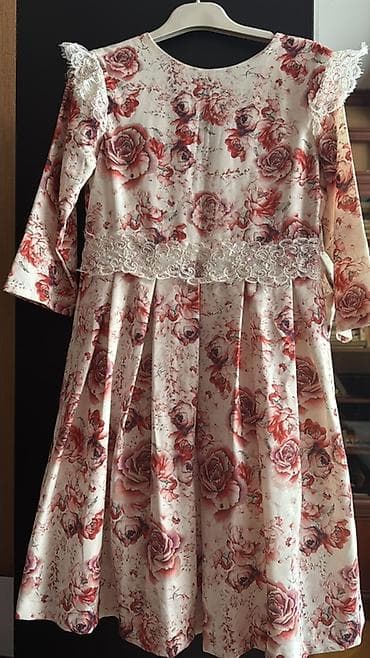 ag donlar: - Qız uşaqları üçün çiçək naxışlı don: krem əsas rəngdə — 1