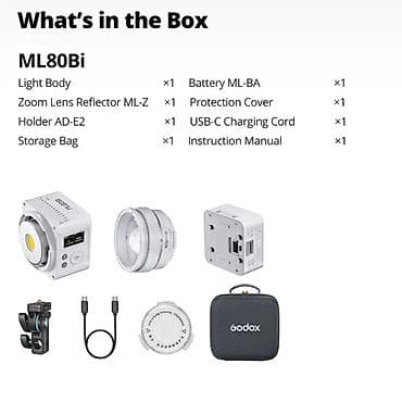 video light: Godox ML80Bi – kompakt, modullu, iki rəng temperaturlu COB LED işıq — 3