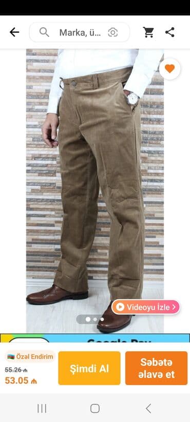 Другая мужская одежда: Kişi üçün klassik kəsimli şalvar - Material: qalın, yumşaq — 1