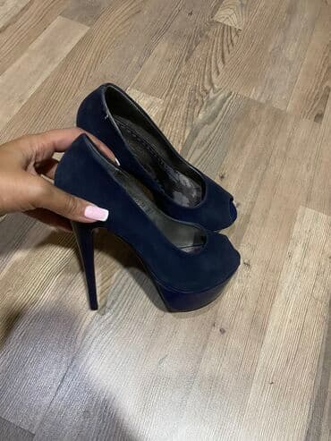 туфли новая не одевала не разу: Туфли, Размер: 36, цвет - Синий, Б/у — 4