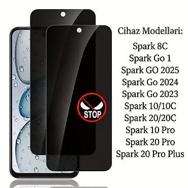 spark 10: Məxfilik funksiyalı qoruyucu şüşə (privacy screen protector) Uyğunluq — 1