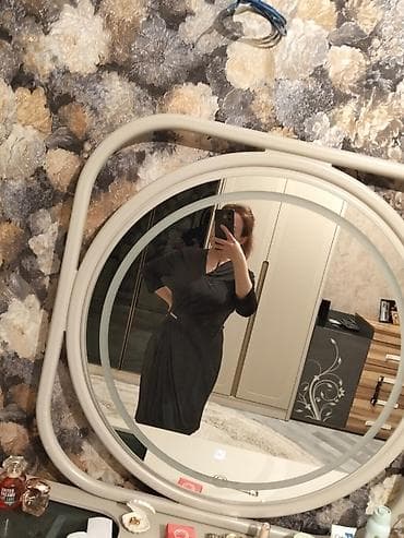 Qara mididərəcəli don - Rəng: qara - Model: kəsişən (wrap‑effekt) ön