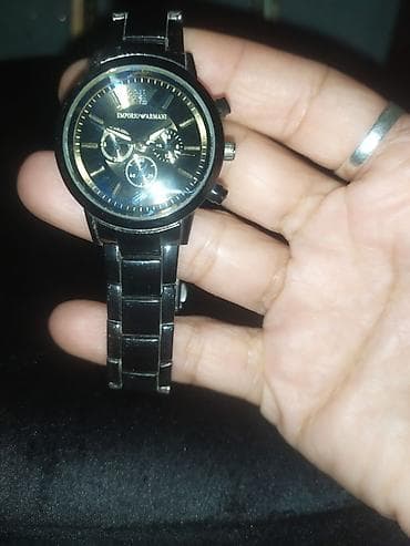Çantalar: İşlənmiş, Qol saatı, Emporio Armani, rəng - Qara — 1