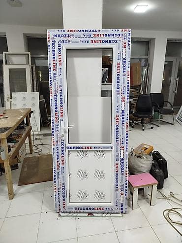 plastic qapi: Yeni İkiqat şüşə paketi Plastik pəncərə, Еni: 100 sm, Uzunluğu: 100 sm, Ödənişli quraşdırma — 2