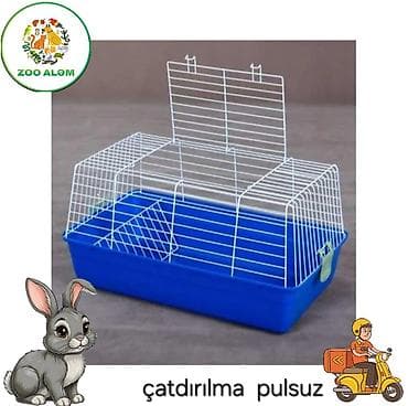 hamster satisi: Dovşan qəfəsi - Ölcü: 68 × 45 × 36 sm - Material: möhkəm metal — 3