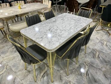 semra qab. qacaq instagram: Qonaq otağı üçün, Yeni, Açılmayan, Dördbucaq masa, 4 stul — 3